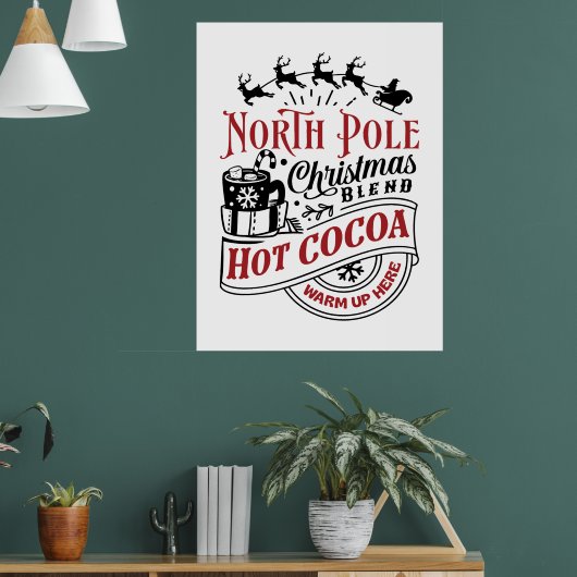 Noordpool Kerstmis warme cacao Poster (Woonkamer 1)