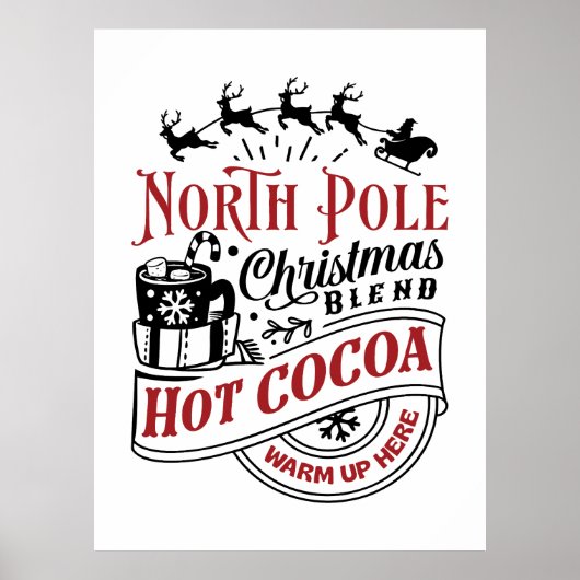 Noordpool Kerstmis warme cacao Poster (Voorkant)