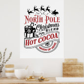Noordpool Kerstmis warme cacao Poster (Keuken)
