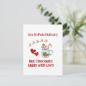 Noordpool levering op een  feestdagenkaart (Staand voorkant)