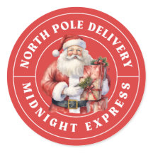 Noordpool Levering Santa Sticker Red