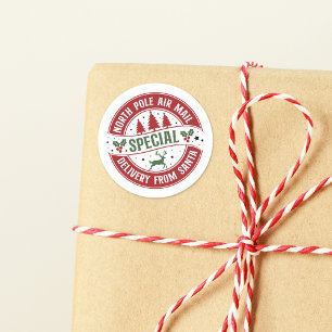 Noordpool Luchtpost Speciale Levering Ronde Sticker