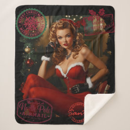 Noordpool Luchtpost Vintage Pin-up Vrouwen – Retro Sherpa Deken