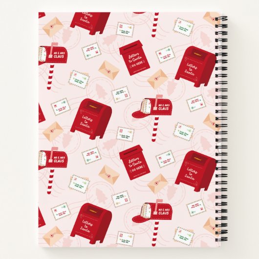 Noordpool Mail kerstpatroon gepersonaliseerd Notitieboek (Achterkant)
