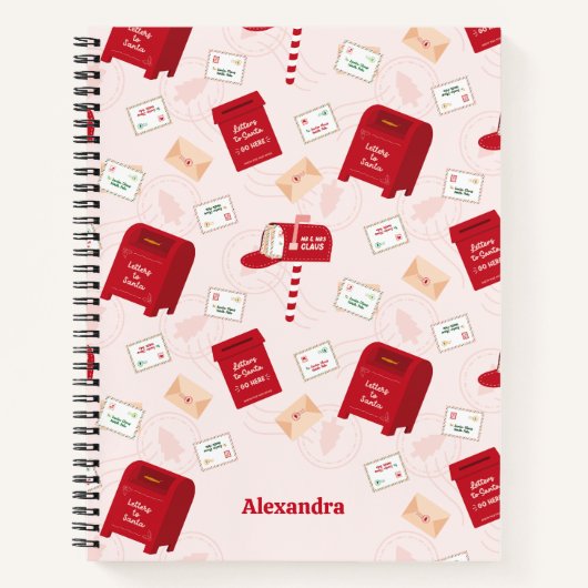 Noordpool Mail kerstpatroon gepersonaliseerd Notitieboek (Voorkant)