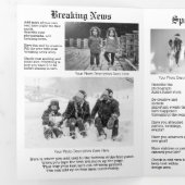 Noordpool Nieuwskrant op kerstmis gepersonaliseerd Drieluik Wenskaart (Binnenzijde eerst)