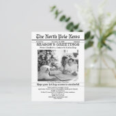 Noordpool Nieuwskrant op kerstmis gepersonaliseerd Feestdagenkaart (Staand voorkant)