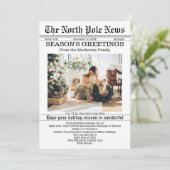 Noordpool Nieuwskrant op kerstmis gepersonaliseerd Feestdagenkaart (Staand voorkant)