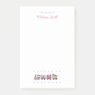 Noordpool of buste kersttrein van het bureau post-it® notes
