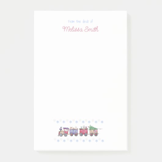 Noordpool of buste kersttrein van het bureau post-it® notes (Voorkant)
