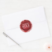 Noordpool Officiële Wax Seal Gestreept Kerstmis Ronde Sticker (Envelop)