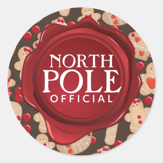 Noordpool Officiële Wax Seal Kerstkoekjes Ronde Sticker (Voorkant)