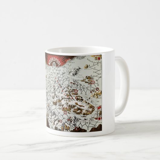  Noordpool - Oude Antiek Kaart Wereld Koffiemok (Voorkant rechts)