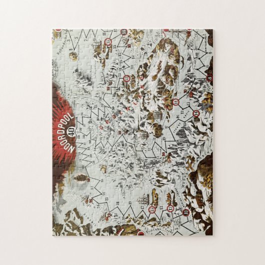  Noordpool - Oude Antiek Kaart Wereld Legpuzzel (Verticaal)