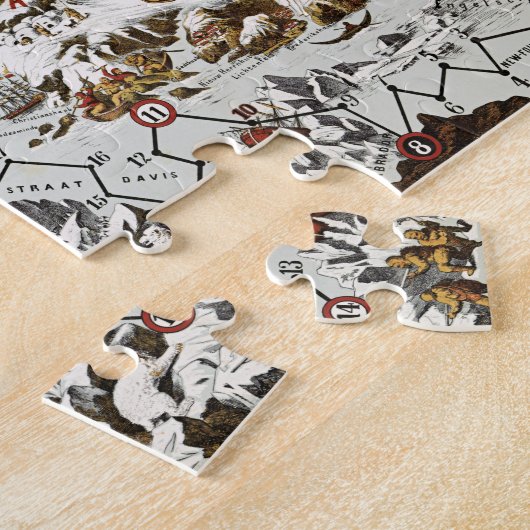  Noordpool - Oude Antiek Kaart Wereld Legpuzzel (Zijkant)