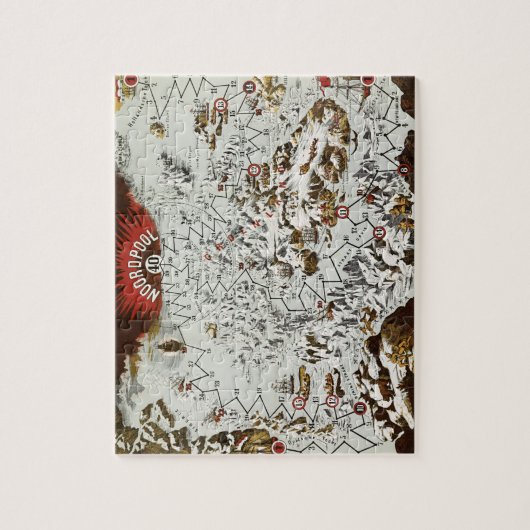  Noordpool - Oude Antiek Kaart Wereld Legpuzzel (Verticaal)