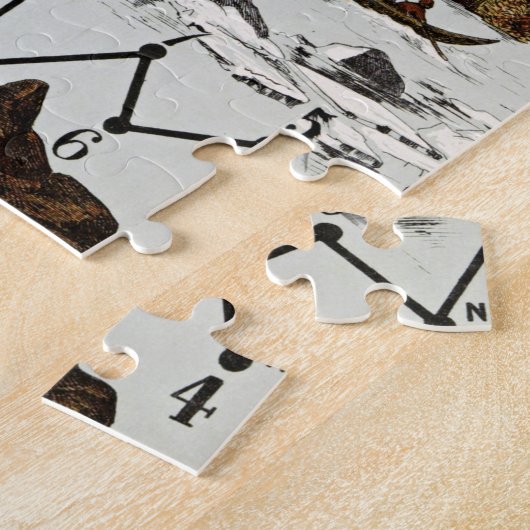  Noordpool - Oude Antiek Kaart Wereld Legpuzzel (Zijkant)