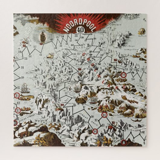  Noordpool - Oude Antiek Kaart Wereld Legpuzzel (Verticaal)