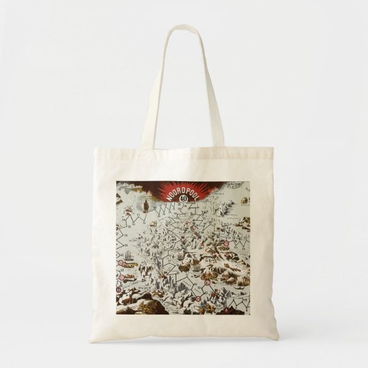 Noordpool - Oude Antiek Kaart Wereld Tote Bag (Voorkant)