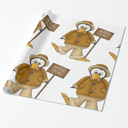 Noordpool Penguin Cadeaupapier (Uitgerold)