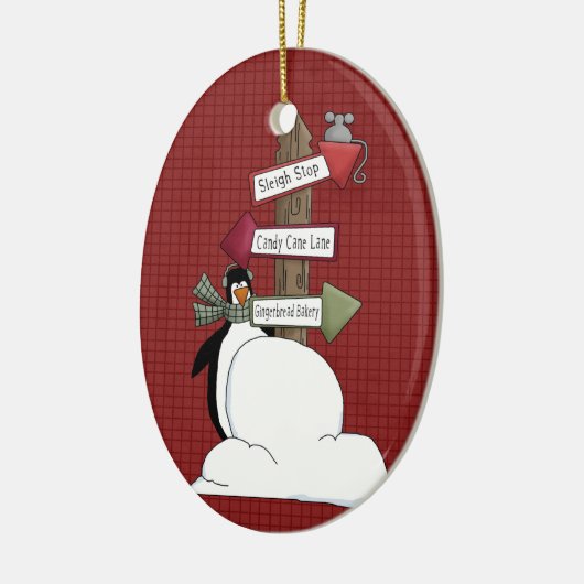 Noordpool Penguin keramische kerstversiering Keramisch Ornament (Links)