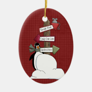 Noordpool Penguin keramische kerstversiering Keramisch Ornament