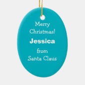 Noordpool Penguin Snowman Kinder kerst Keramisch Ornament (Achterkant)