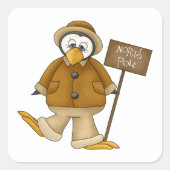 Noordpool Penguin Vierkante Sticker (Voorkant)