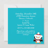 Noordpool Pinguïn Vakantie Party Kaart (Achterkant)