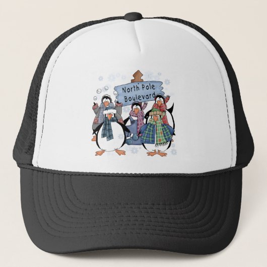 Noordpool Pinguïns Tshirts en geschenken Trucker Pet (Voorkant)