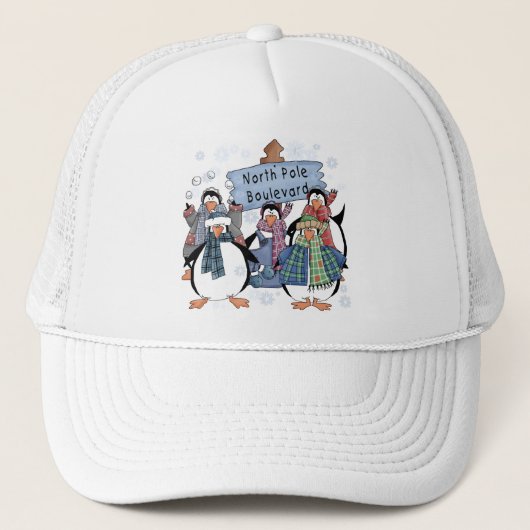 Noordpool Pinguïns Tshirts en geschenken Trucker Pet (Voorkant)