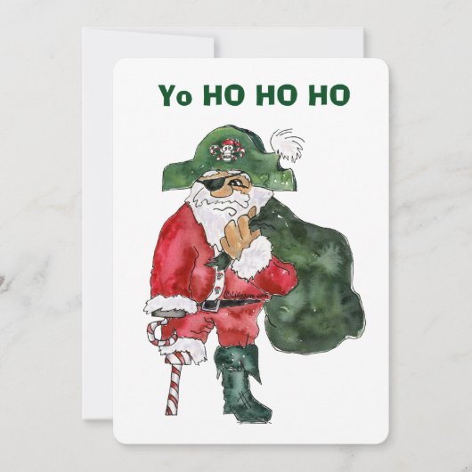 Noordpool Piraat - Cptn. Crusty Kringle Card Feestdagenkaart (Voorkant)