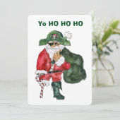 Noordpool Piraat - Cptn. Crusty Kringle Card Feestdagenkaart (Staand voorkant)