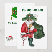Noordpool Piraat - Cptn. Crusty Kringle Card Feestdagenkaart (Voorkant / Achterkant)