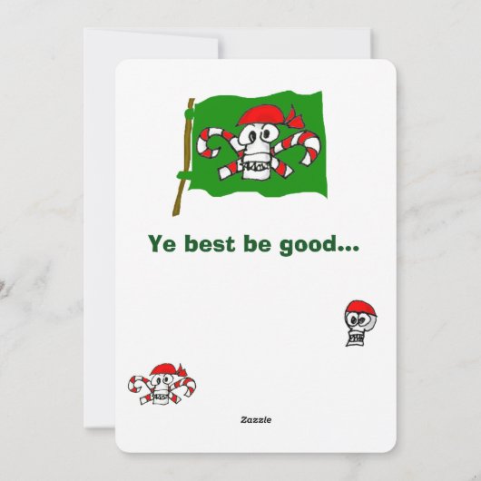 Noordpool Piraat - Cptn. Crusty Kringle Card Feestdagenkaart (Achterkant)