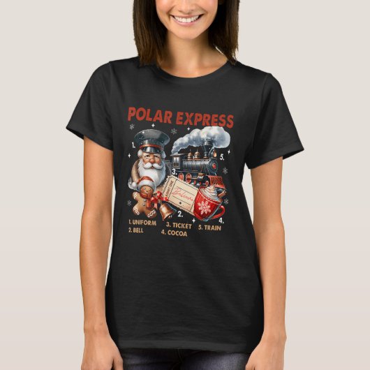 Noordpool Polar Express gelooft in trein T-shirt (Voorkant)