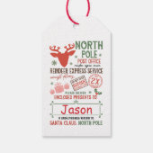 Noordpool Post Kantoor, aangepaste naam kerstmis Cadeaulabel (Achterkant)