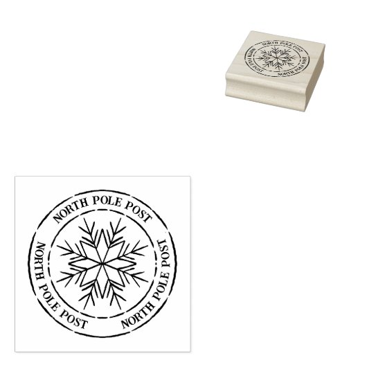 Noordpool Post Snowflake Santa Stamp Rubberstempel (Gestempeld)