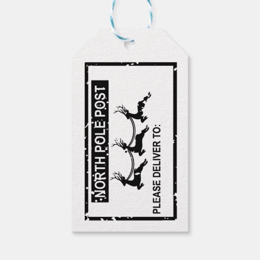 Noordpool Postzegel kerstmis Cadeaulabel (Achterkant)