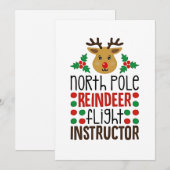 Noordpool rendiervluchtinstructeur Kerstmis Feestdagenkaart (Voorkant / Achterkant)