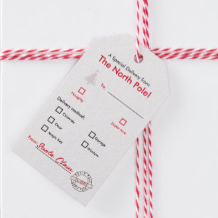 Noordpool Rode Kerstmis Naam Gift Label Cadeaulabel