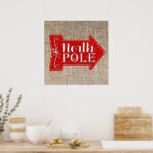 Noordpool Rode Pijl Rustieke Kerstvakantie Poster (Keuken)