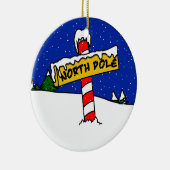 Noordpool ronde kerstversiering keramisch ornament (Rechts)