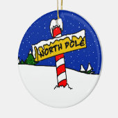 Noordpool ronde kerstversiering keramisch ornament (Links)
