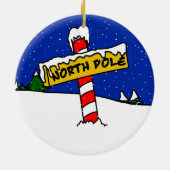 Noordpool ronde kerstversiering keramisch ornament (Achterkant)