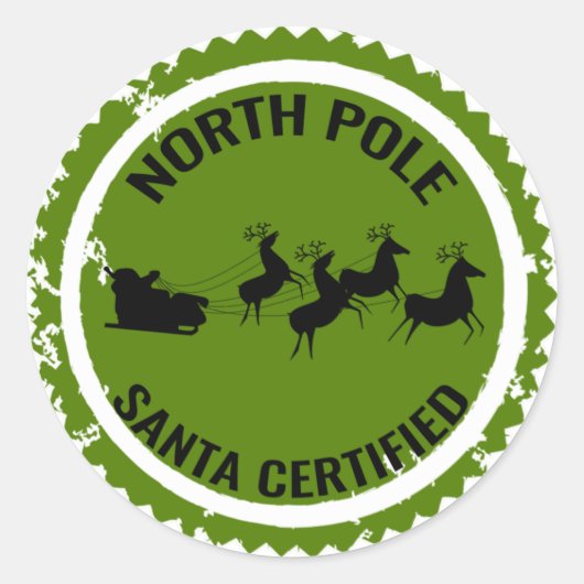 Noordpool — Santa Certified Ronde Sticker (Voorkant)