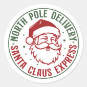 Noordpool Santa Claus Speciale levering Ronde Sticker (Voorkant)