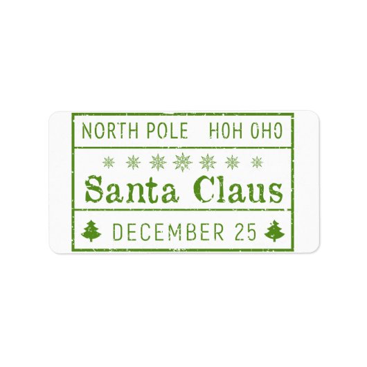 Noordpool Santa Claus Stempel Etiket (Voorkant)