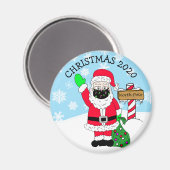 Noordpool Santa in Facemask 2020 Keepomwille Magneet (Voorkant / Achterkant)