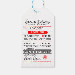 Noordpool Santa Kerstmis gepersonaliseerd Cadeaulabel